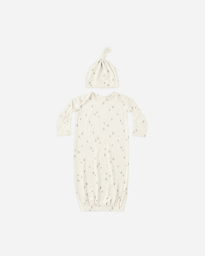 Quincy MaeBamboo Baby Gown + Hat Set || Trees Quincy Mae