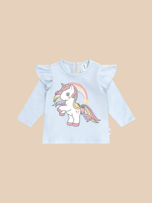 RAINBOW UNICORN FRILL TOP Huxbaby - enjoykidsus