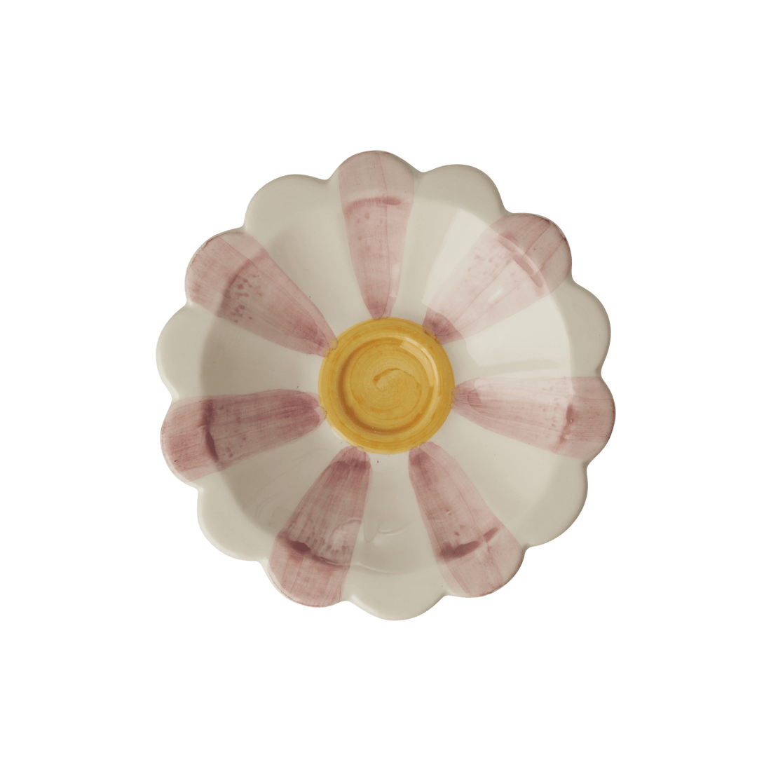 Rice by Rice Ceramic Flower Dipping Bowl - Pink Stripes Rice by Rice