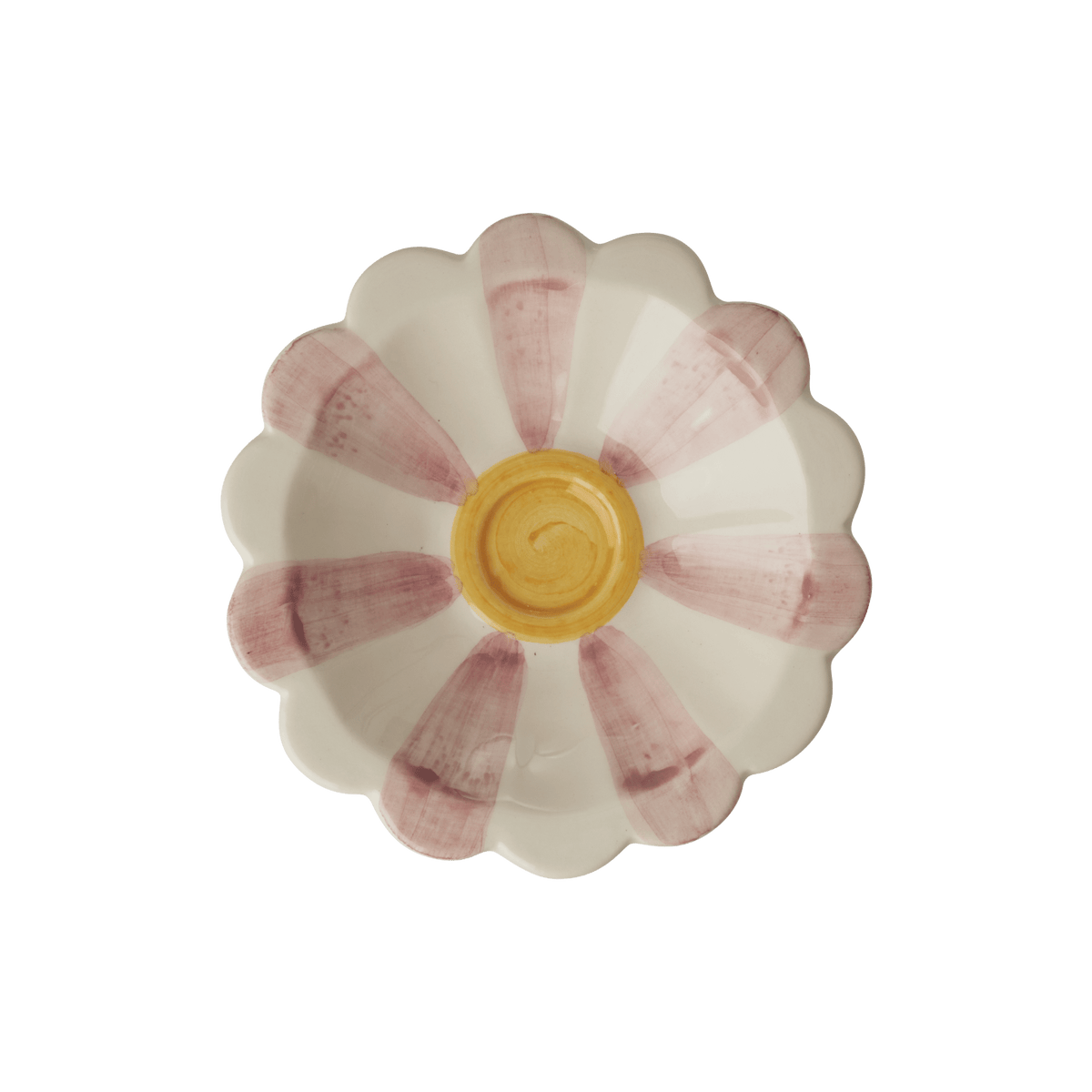 Rice by Rice Ceramic Flower Dipping Bowl - Pink Stripes Rice by Rice