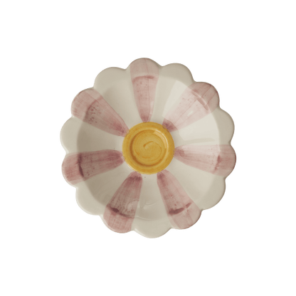 Rice by Rice Ceramic Flower Dipping Bowl - Pink Stripes Rice by Rice