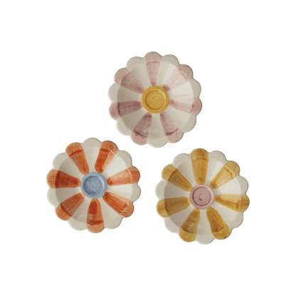 Rice by Rice Ceramic Flower Dipping Bowl - Pink Stripes Rice by Rice