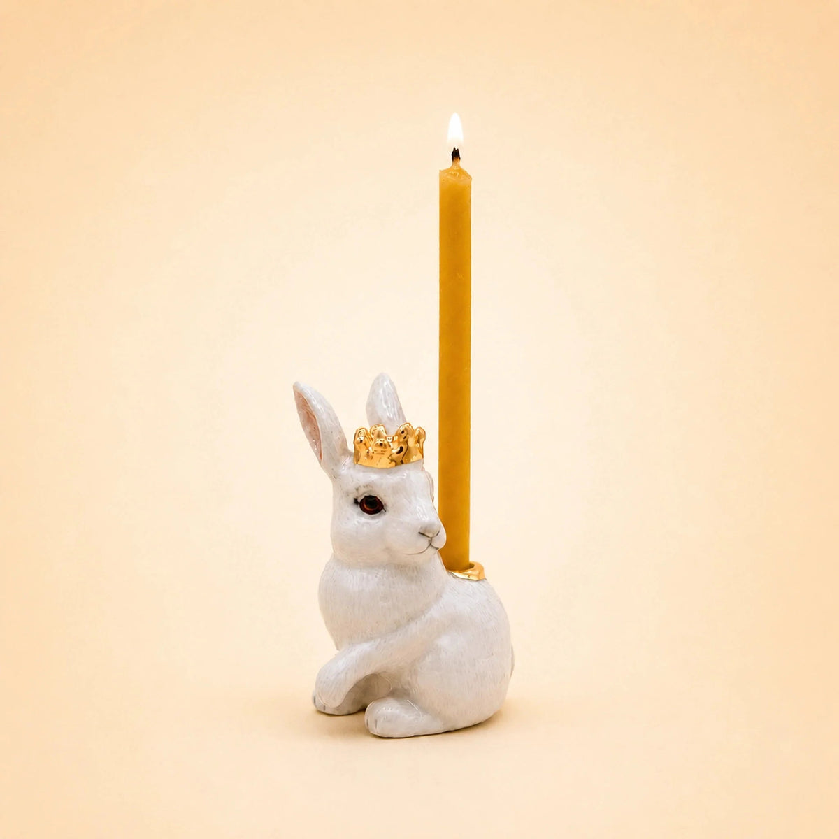 Royal White Rabbit Cake Topper | Porcelain Party Animal | Candle Holder Camp Hollow