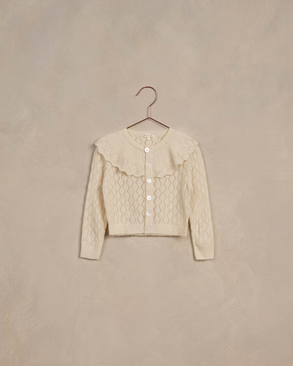 Ruffle Cardigan || Ivory Noralee - enjoykidsus