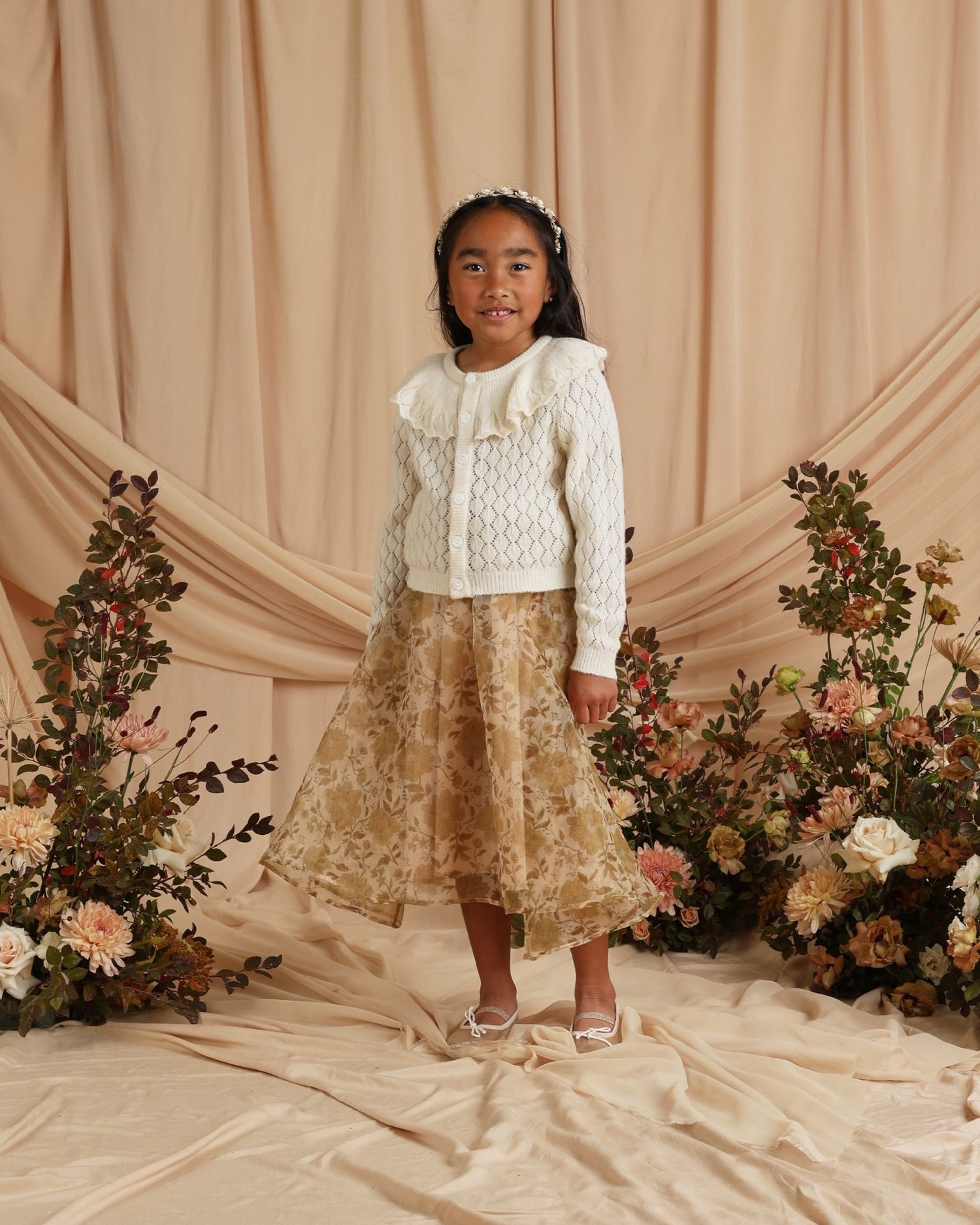 Noralee Ruffle Cardigan || Ivory Noralee