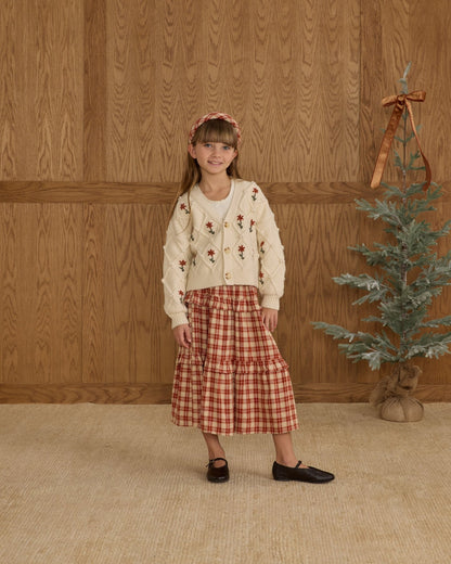 Rylee + Cru Boxy Crop Cardigan || Winter Daisy Embroidery Rylee + Cru