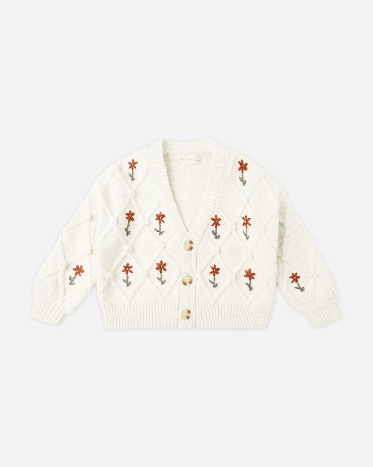 Rylee + Cru Boxy Crop Cardigan || Winter Daisy Embroidery Rylee + Cru