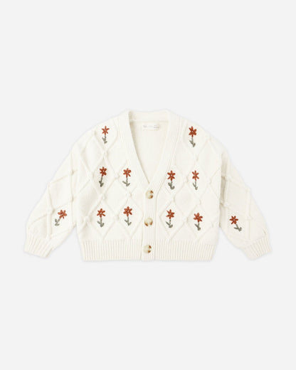 Rylee + Cru Boxy Crop Cardigan || Winter Daisy Embroidery Rylee + Cru