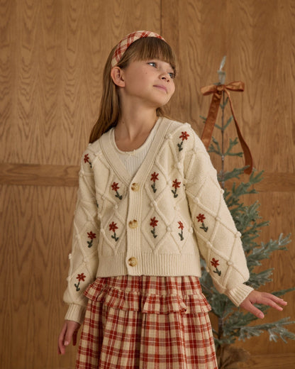 Rylee + Cru Boxy Crop Cardigan || Winter Daisy Embroidery Rylee + Cru