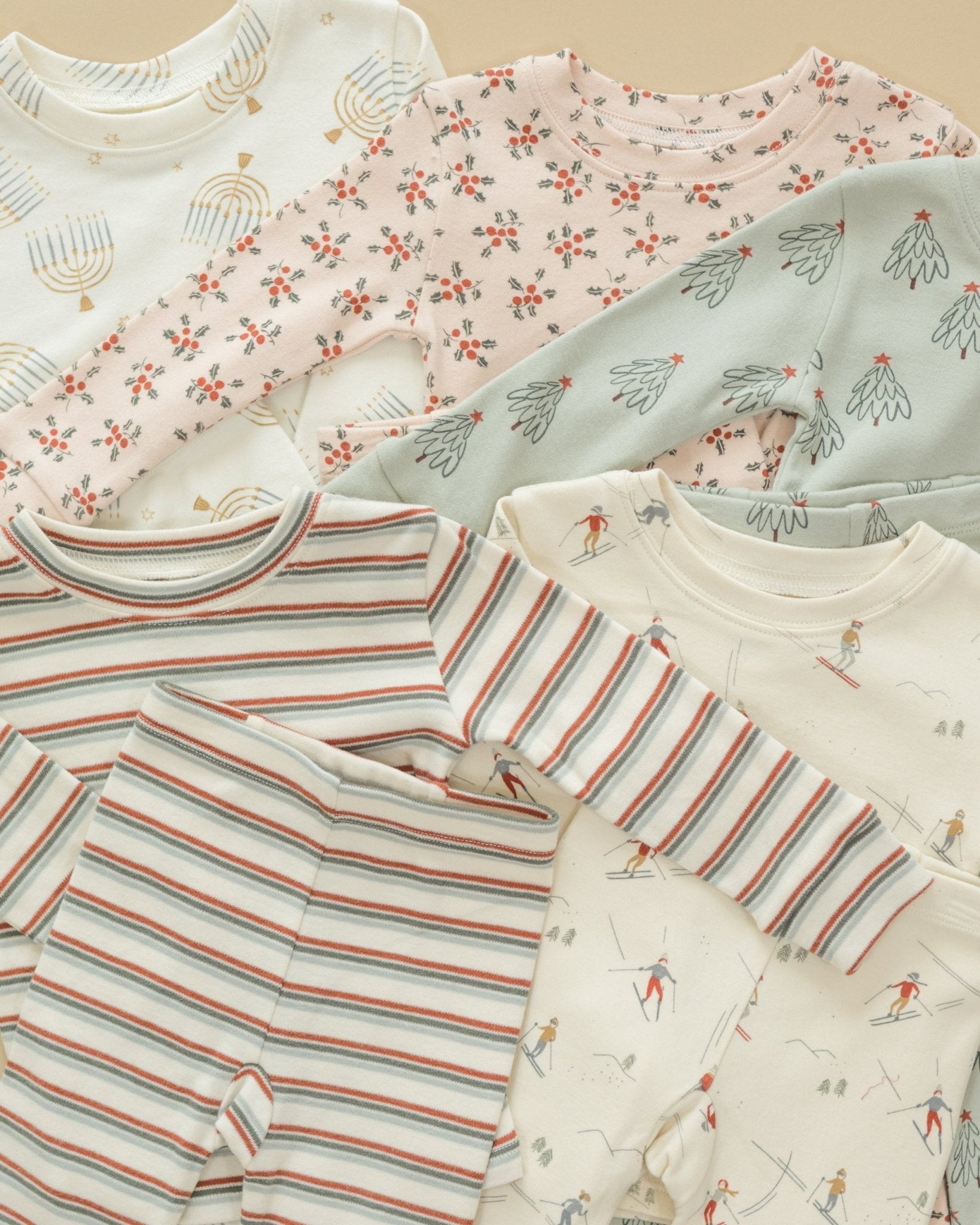 Rylee + Cru Organic Long Sleeve Pajama Set || Holly Berry Rylee + Cru