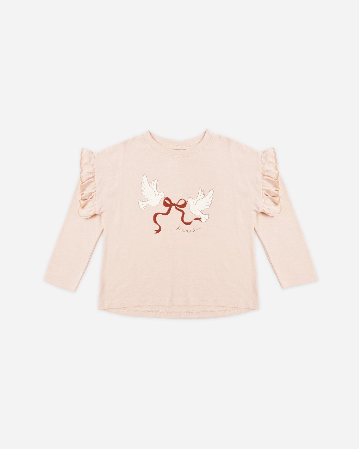 Rylee + Cru Ruffle Long Sleeve Tee || Peace Rylee + Cru