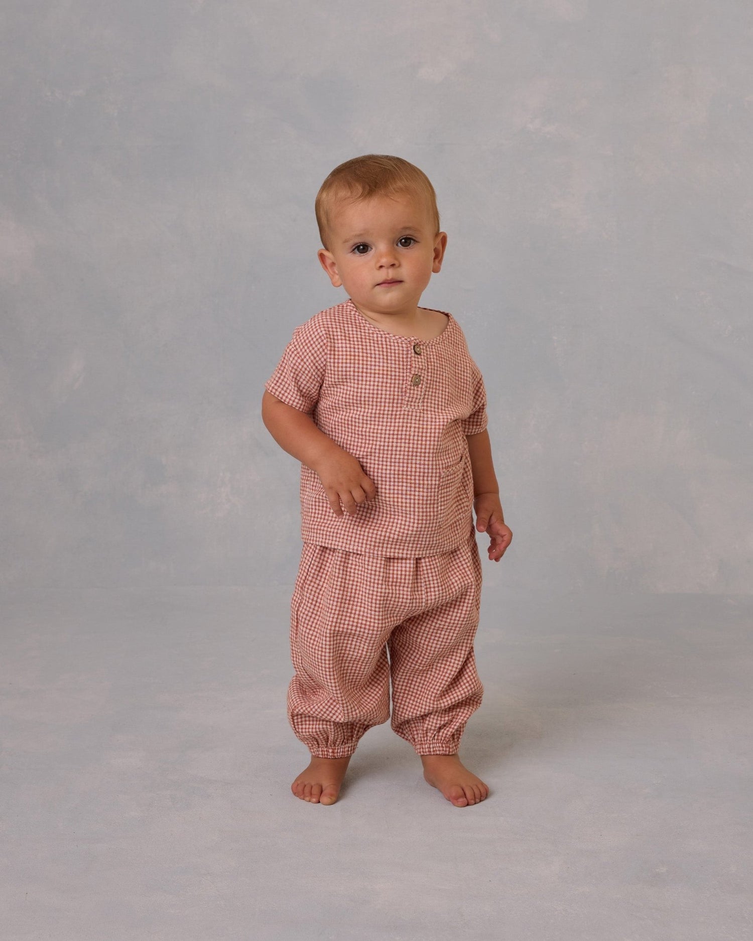 Rylee + Cru Woven Henley Tee || Poppy Gingham Rylee + Cru