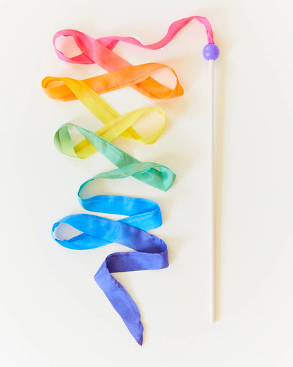 Sarah’s Silks - Rainbow Silk & Wood Streamer - Wand for Pretend Play Sarah's Silks - enjoykidsus