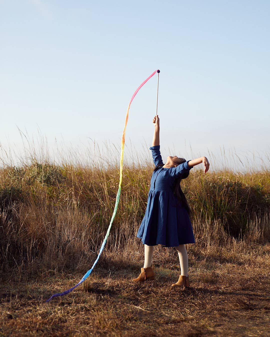 Sarah’s Silks - Rainbow Silk & Wood Streamer - Wand for Pretend Play Sarah's Silks - enjoykidsus