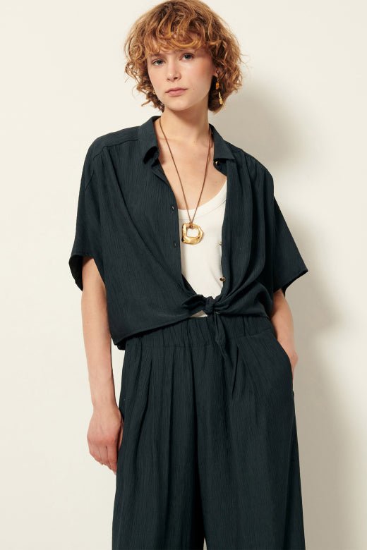 Sessùn Alfassa Knotted Shirt – Smoke Green Sessùn