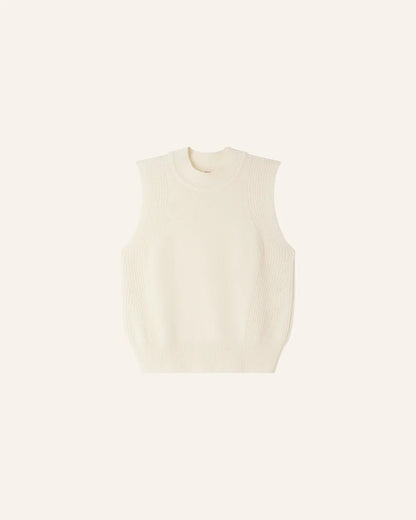 Sessùn Baynino Sleeveless Merino Wool Top – White Sessùn