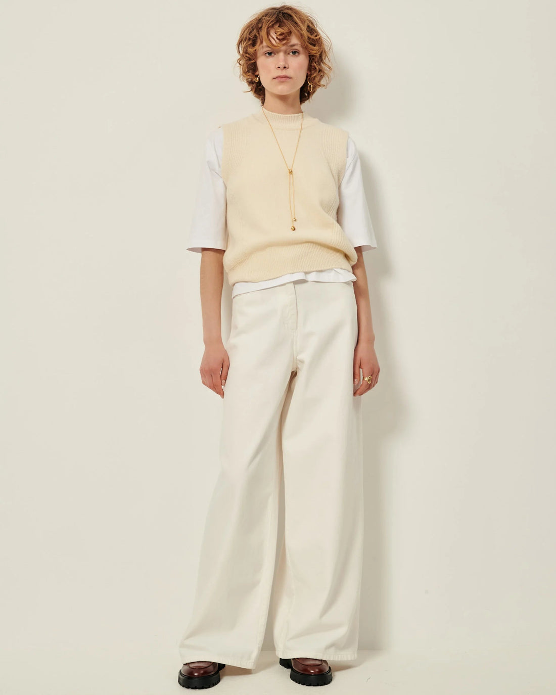 Sessùn Baynino Sleeveless Merino Wool Top – White Sessùn