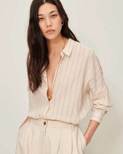 Sessùn Botan Striped Shirt - SandBlack Sessùn