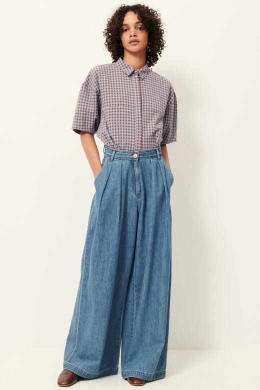 Sessùn Florentina Balloon Sleeve Gingham Blouse – Amberazul Sessùn