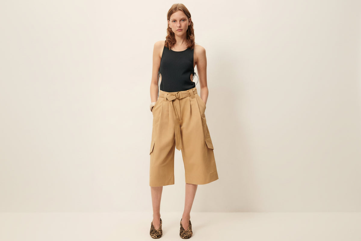 Sessùn Marco Pleated Cargo Bermuda Shorts – Cajou Sessùn