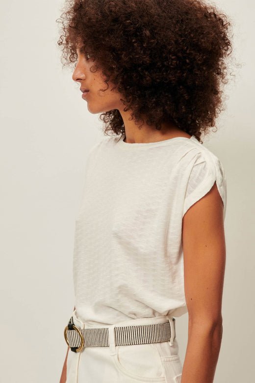 Sessùn SIXTOJACQUARD Short Sleeve Jacquard T-Shirt – Fleur de Sel Sessùn