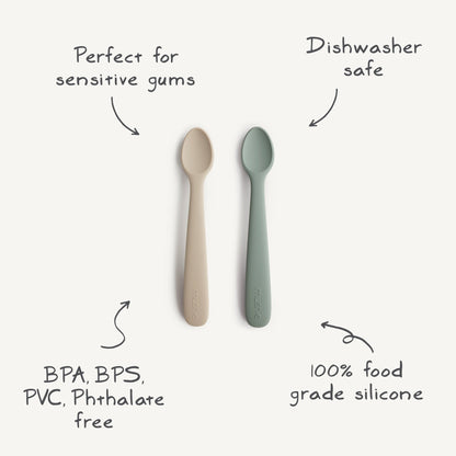 Silicone Feeding Spoons 2 - Pack mushie - enjoykidsus