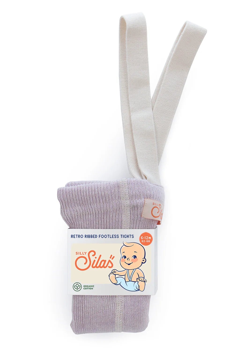 Silly Silas Footless Baby Tights Cream Lavender | Leggings with Braces Silly Silas