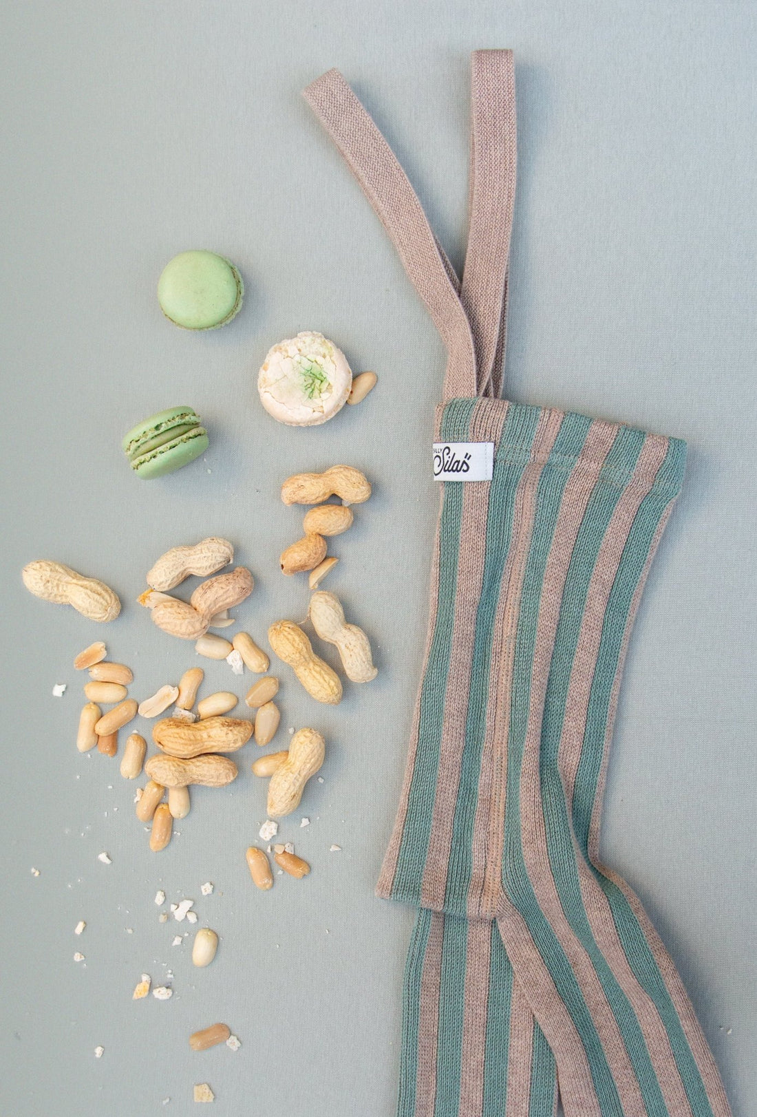 Silly Silas Footless matcha x peanut striped Silly Silas