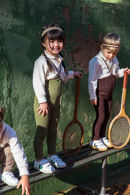 Silly Silas Footless Olive Striped Silly Silas