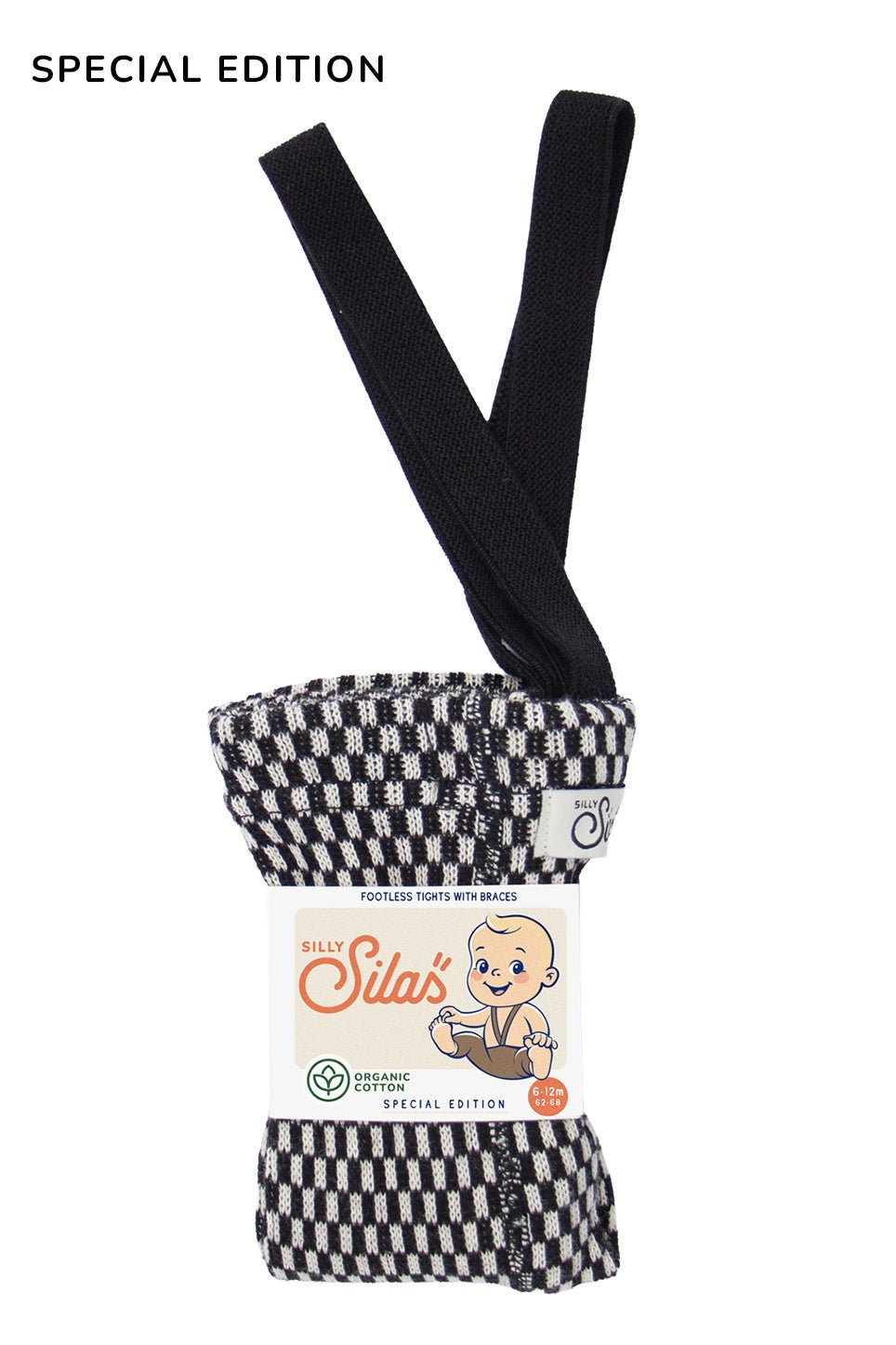 Silly Silas Footless Special Black x White Checked Silly Silas