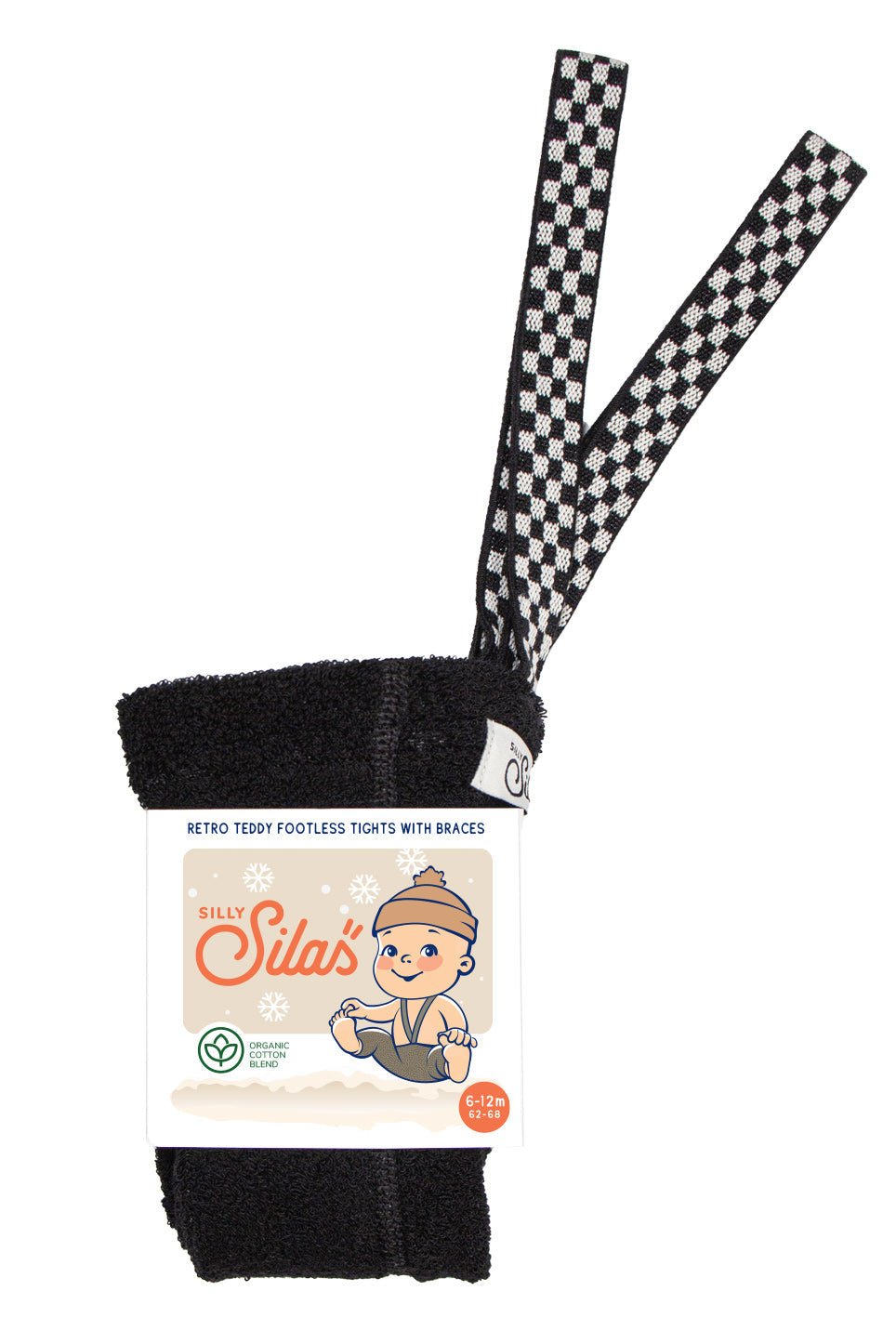Silly Silas Teddy Classic Black Checked Footless Silly Silas