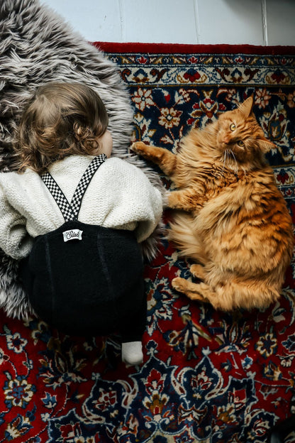 Silly Silas Teddy Classic Black Checked Footless Silly Silas