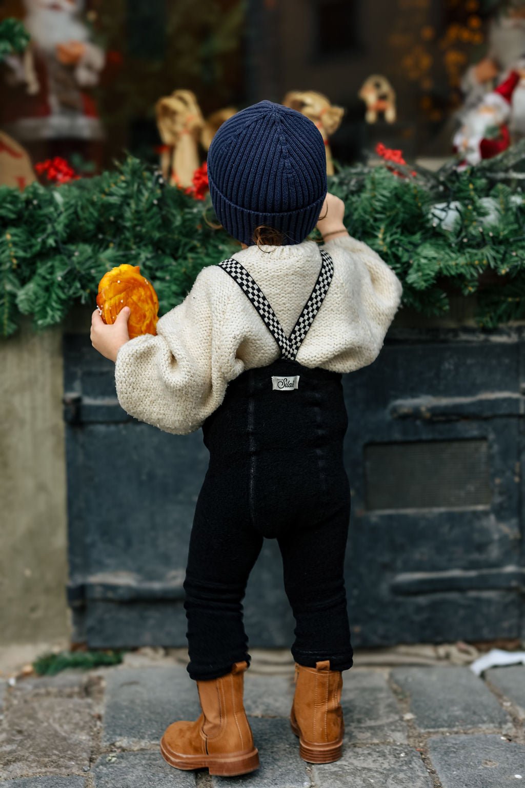 Silly Silas Teddy Classic Black Checked Footless Silly Silas