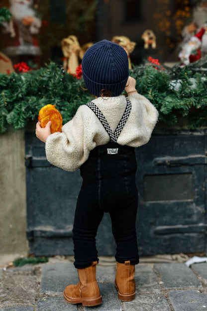 Silly Silas Teddy Classic Black Checked Footless Silly Silas