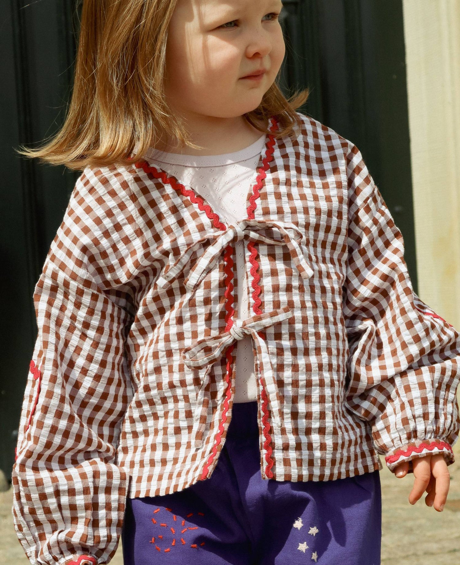 SISSEL EDELBO Astrid MINI Top - Brown Checks Sissel - edelbo