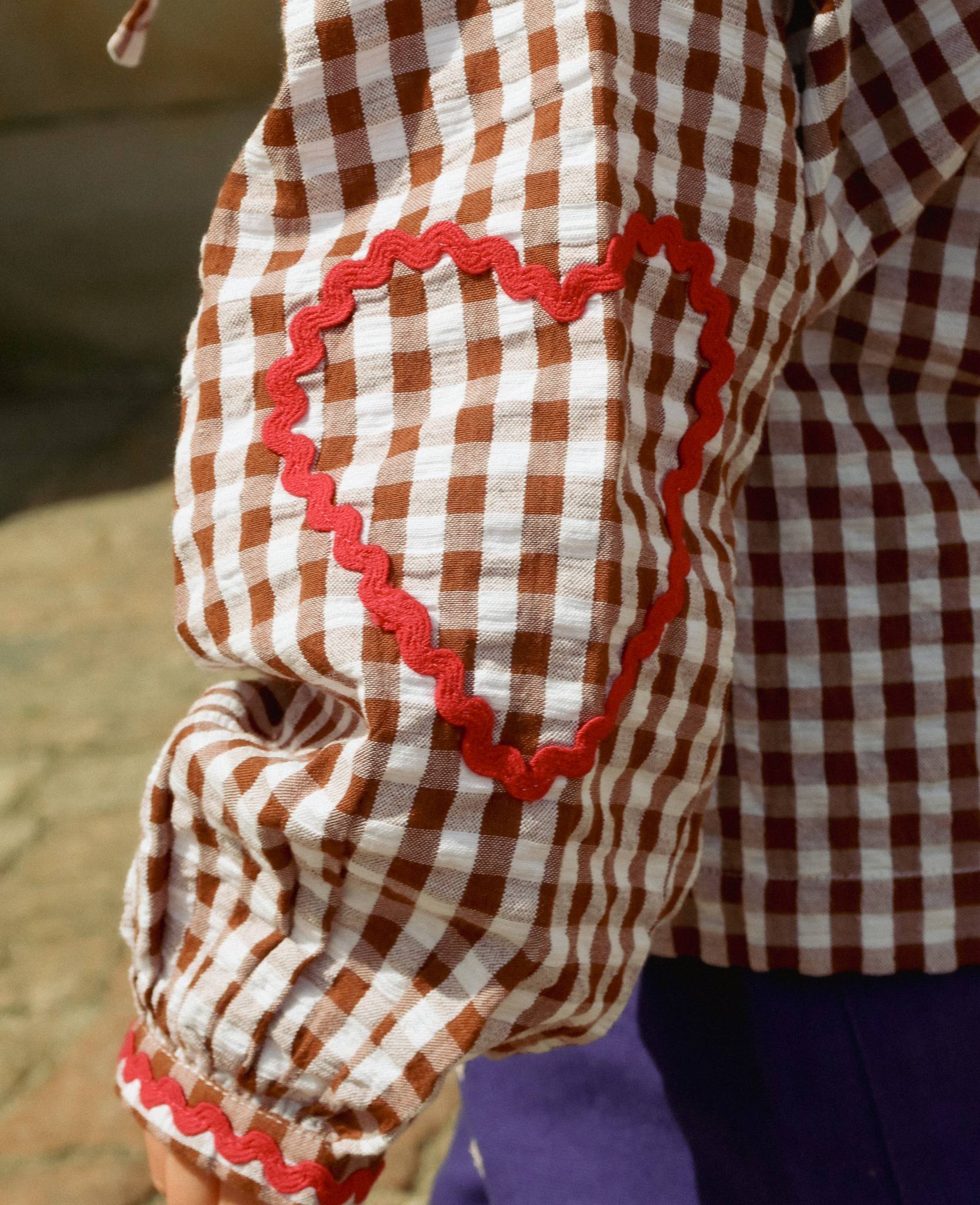 SISSEL EDELBO Astrid MINI Top - Brown Checks Sissel - edelbo