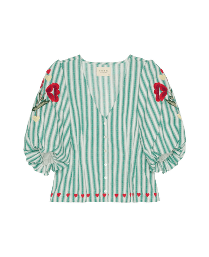 Sissel Edelbo Lotta Shirt - Green Stripes SISSEL EDELBO