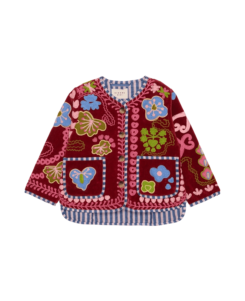 Sissel Edelbo Maggie MINI Velvet Burgundy jacket front view