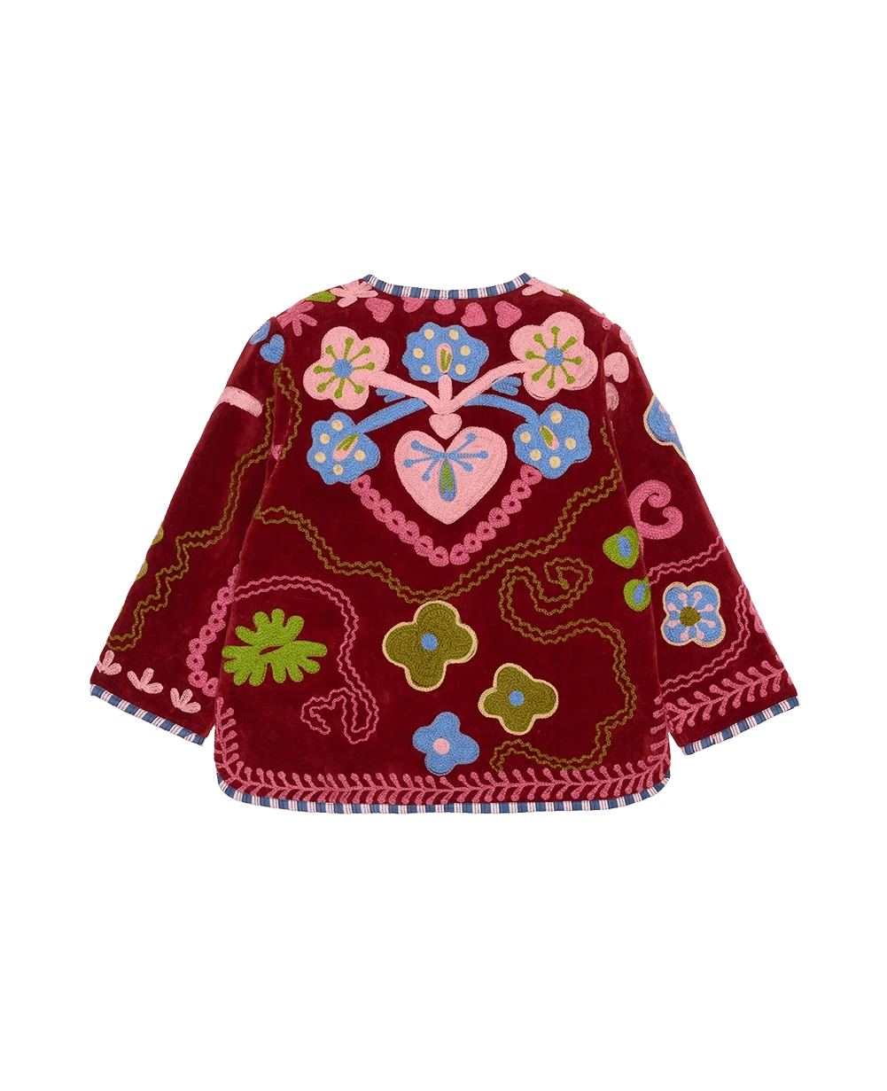 Sissel Edelbo Maggie MINI Velvet Burgundy jacket back view