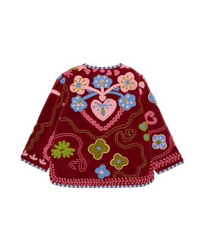 Sissel Edelbo Maggie MINI Velvet Burgundy jacket back view