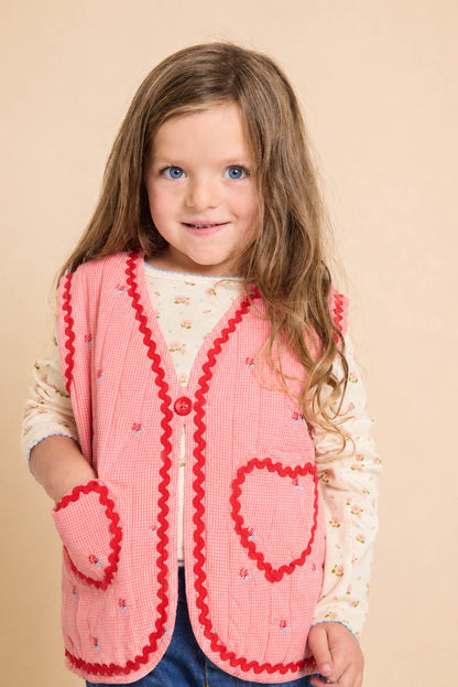 Flöss Sonja Vest - Pink Rose Gingham
