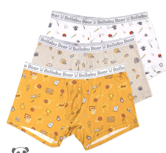 Sports Bamboo Boy's Boxer Brief 3 - Pack Bellabu Bear - enjoykidsus