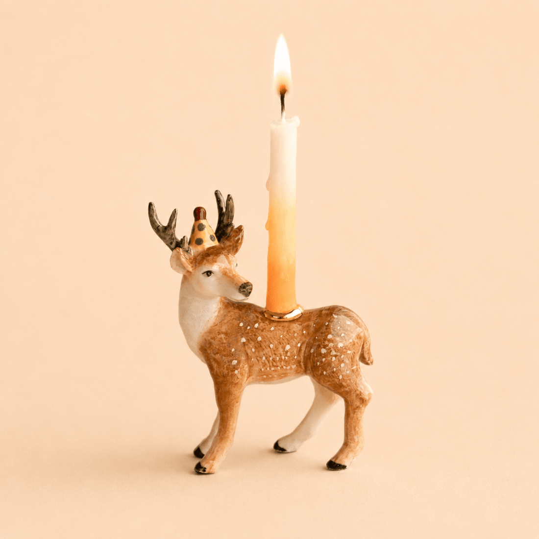 Celebrate birthdays with the Camp Hollow Dachshund Birthday Candle Holder. A hand-painted porcelain cake topper and candle holder, perfect for dog lovers, puppy-themed parties, keepsake gifts, and special celebrations at EnjoyKids Boutique.