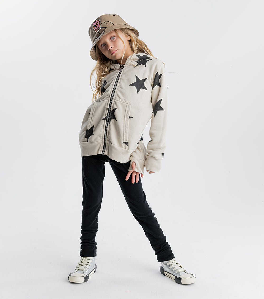 STAR ZIP HOODIE - SMOKEY NATURAL NUNUNU - enjoykidsus