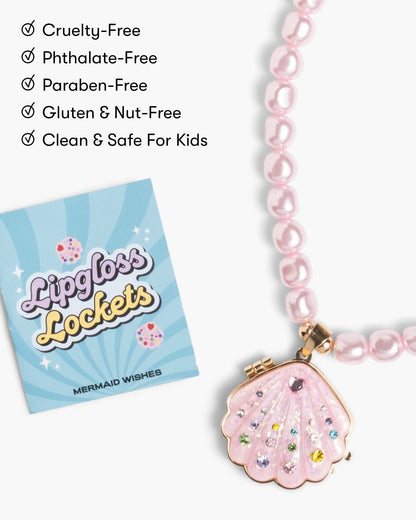 Super Smalls Sparkle Shell lip gloss locket necklace with mirror
