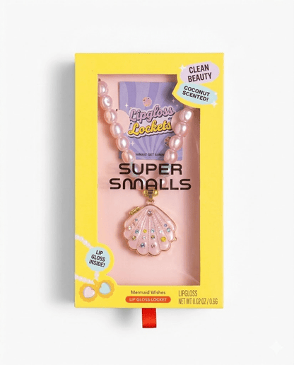 Super Smalls Sparkle Shell lip gloss locket necklace with mirror
