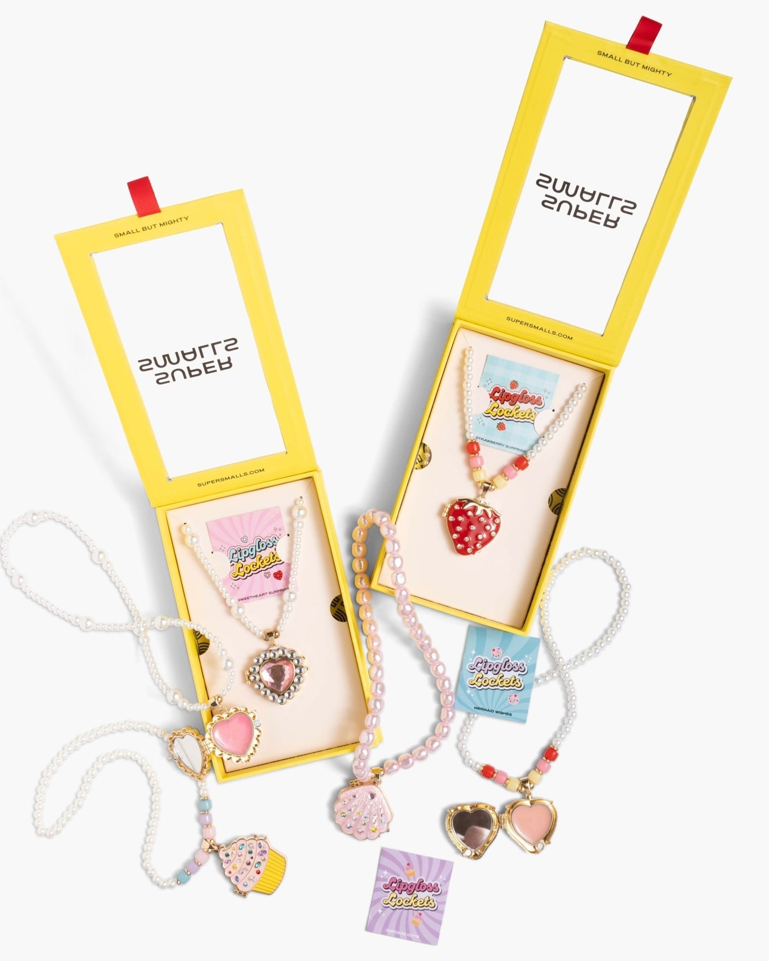 Super Smalls Sparkle Shell lip gloss locket necklace with mirror
