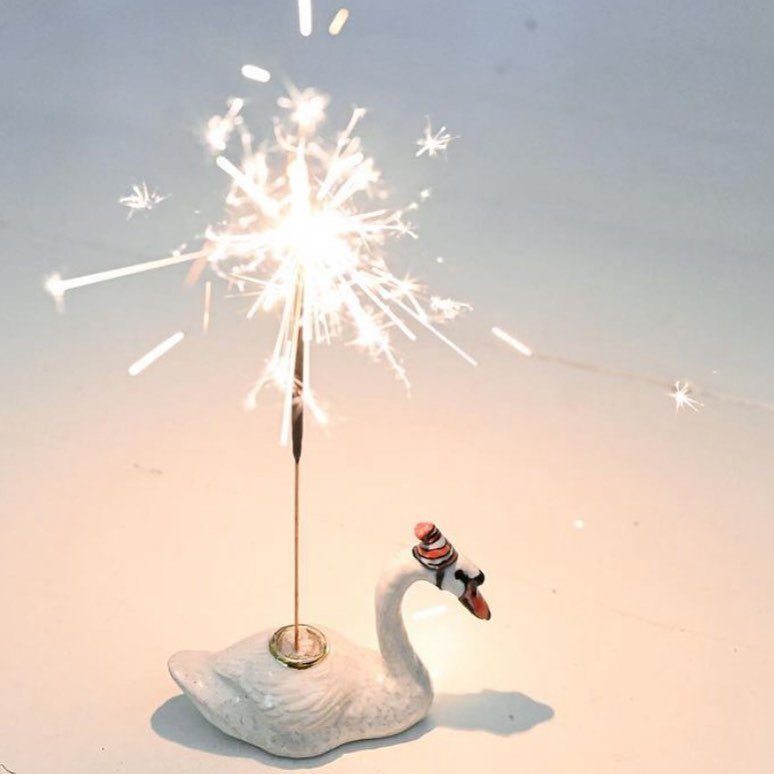 Camp Hollow Swan birthday cake topper portrait