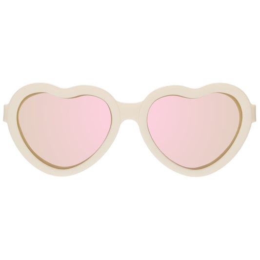 Sweet Cream Heart | Rose Gold Polarized Mirrored Lenses Babiators - enjoykidsus