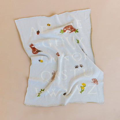 The Blueberry Hill ABC Woodland organic baby blanket
